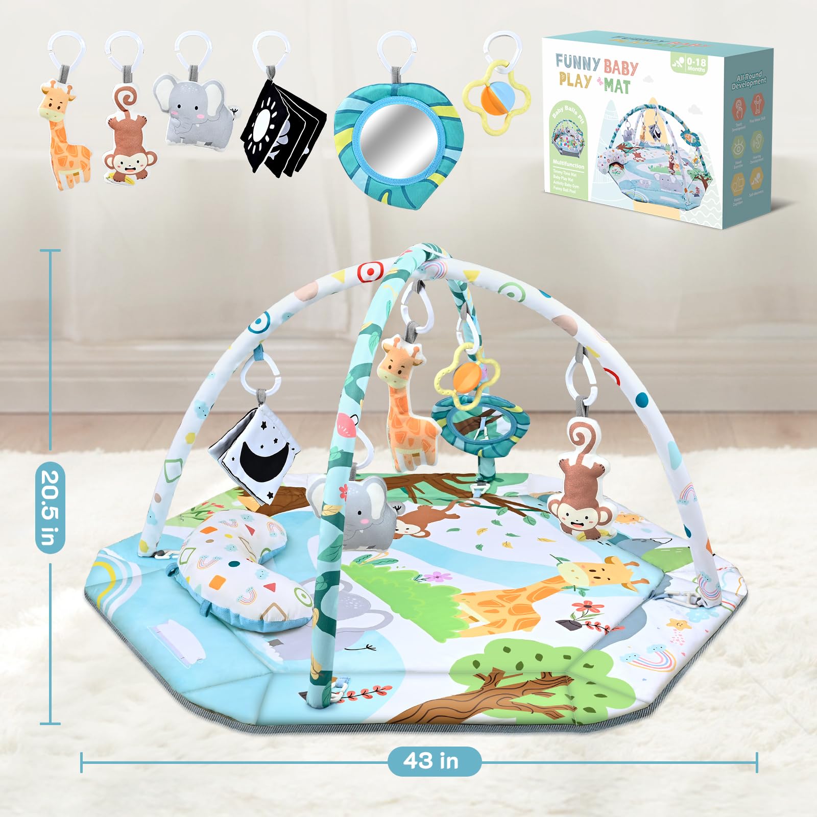 Jyusmile 8-in-1 mat folds compactly for storage and travel.