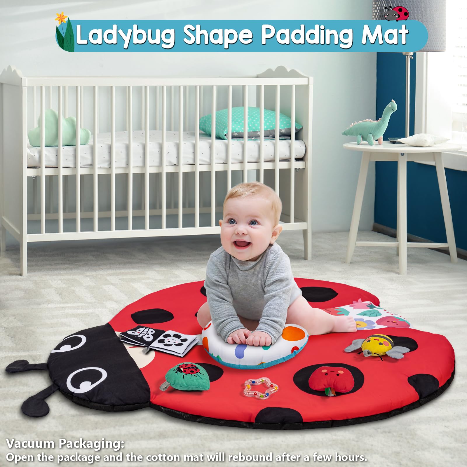 Soft, washable Jyusmile play mat designed for easy cleaning.