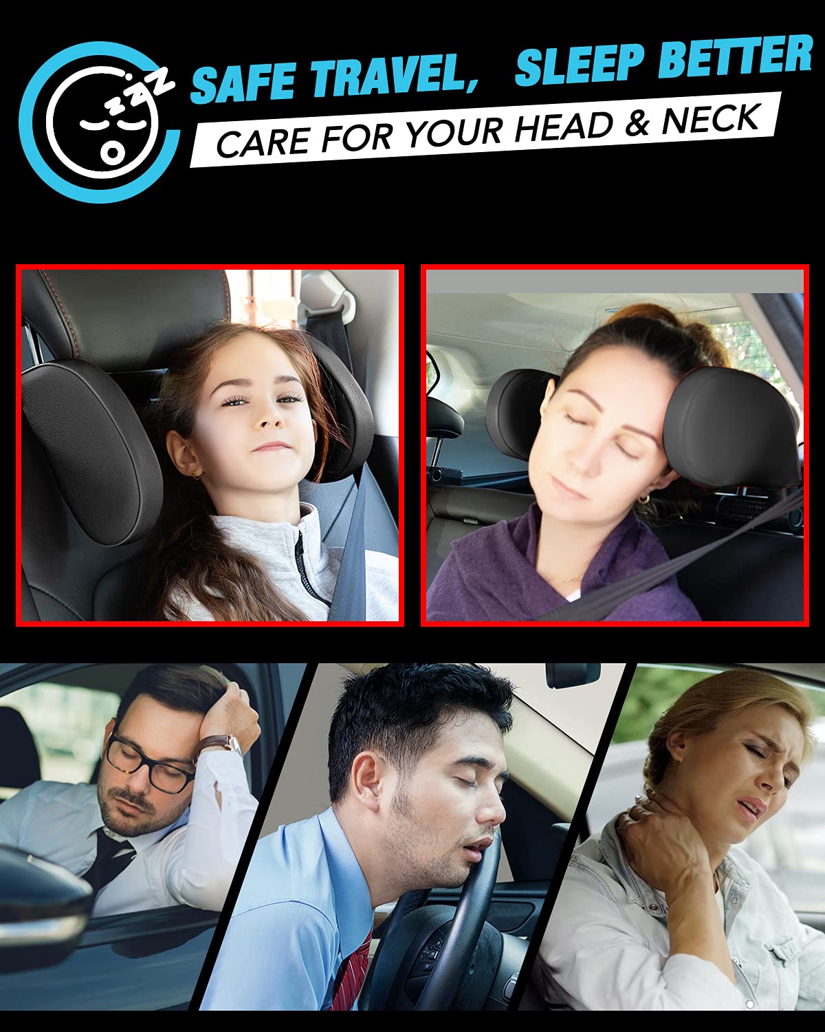 JZCreater soft-side pillows reduce head movement for a calmer drive