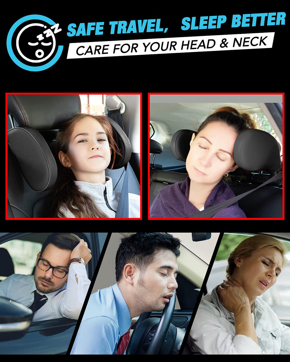 JZCreater soft-side pillows reduce head movement for a calmer drive