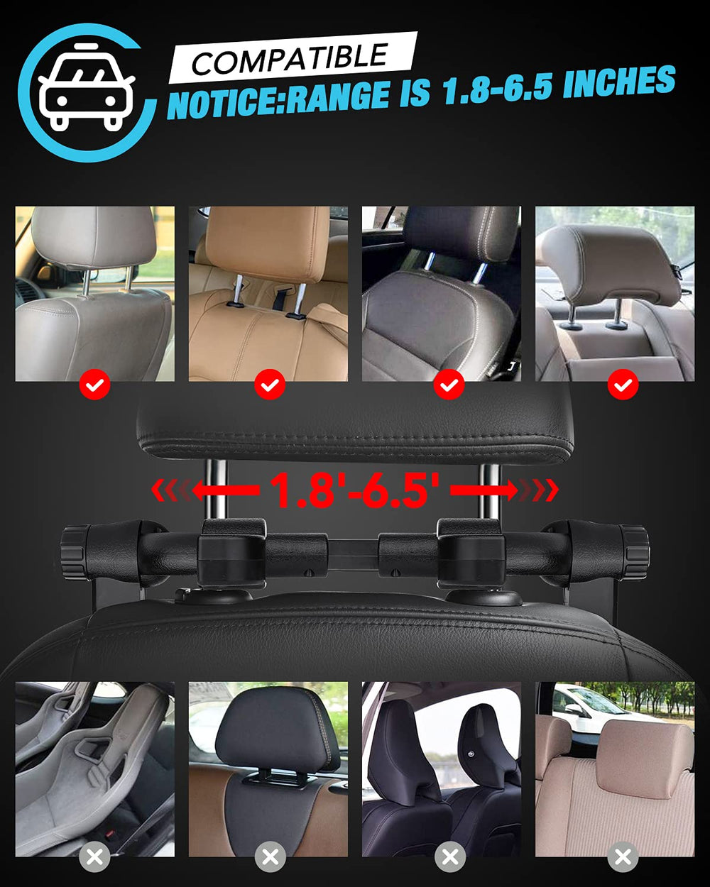 JZCreater headrest pillow in three-step installation with no tools