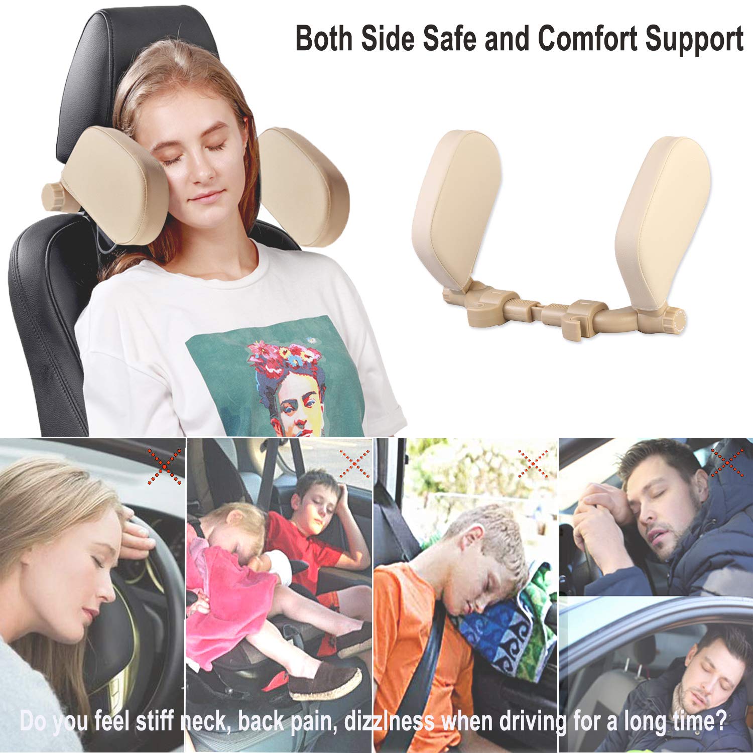 Handy installation of JZCreater headrest pillow in minutes for travel ease.