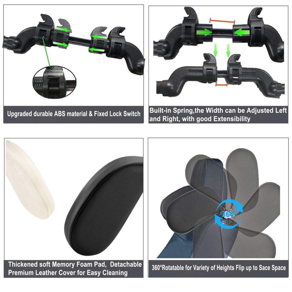 Upgraded brace on JZCreater headrest pillow for secure, simple installation.