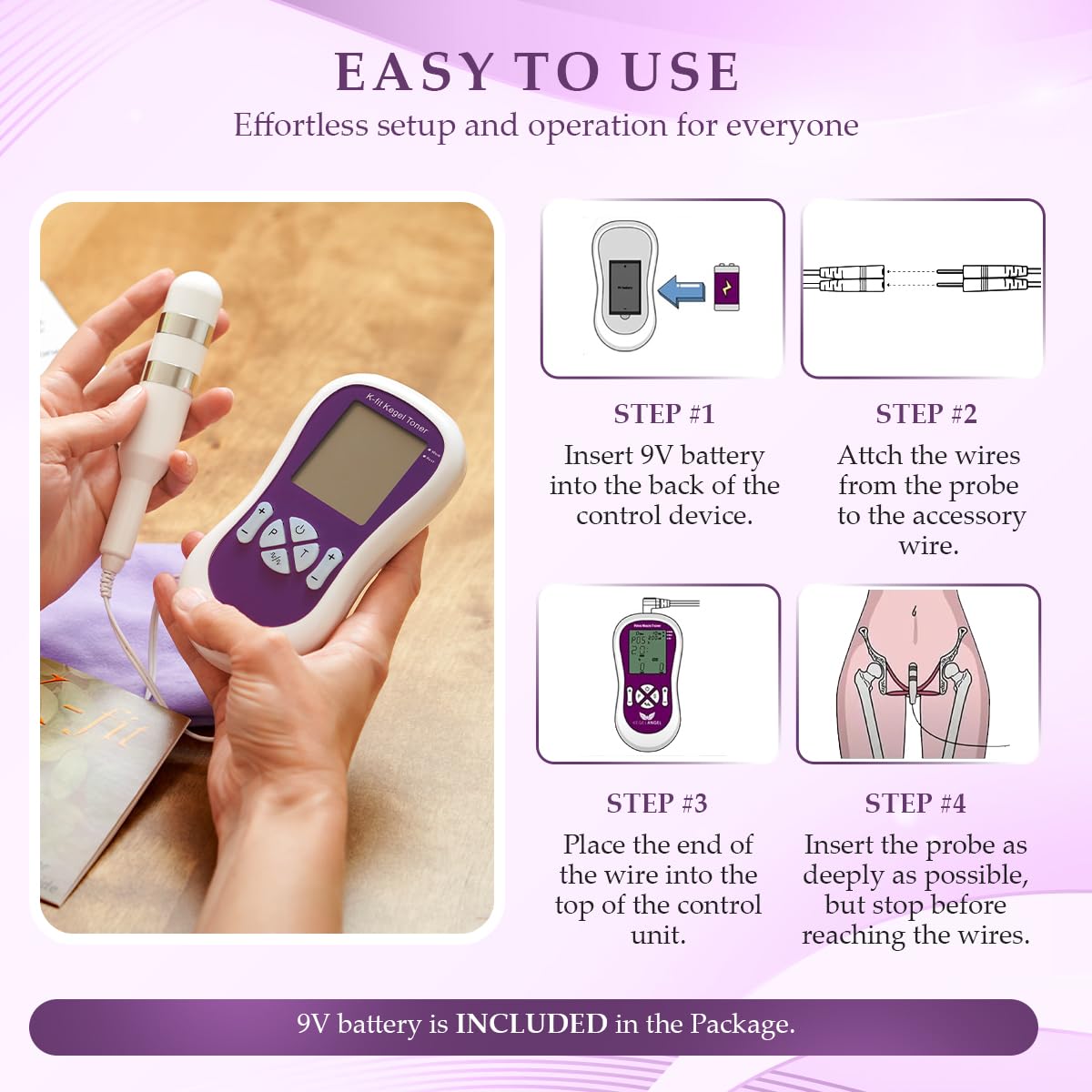 K-fit controller with simple plus minus buttons for adjustable intensity