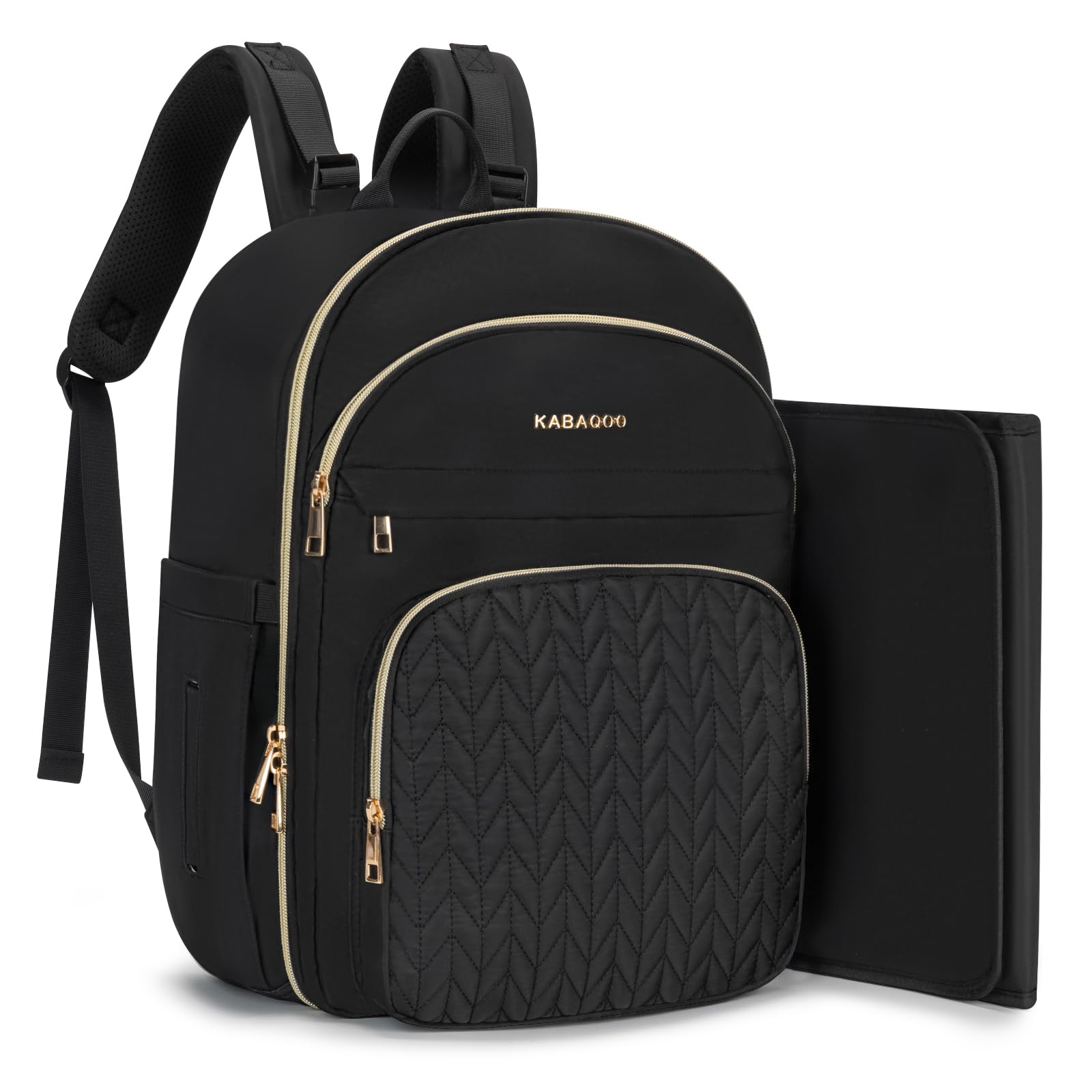 KABAQOO diaper bag backpack waterproof exterior supports daily outings