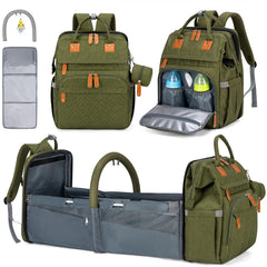 KABAQOO diaper bag backpack with detachable changing station for quick diaper changes