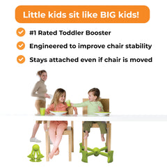 KABOOST booster seat with two height positions suitable for growing kids.