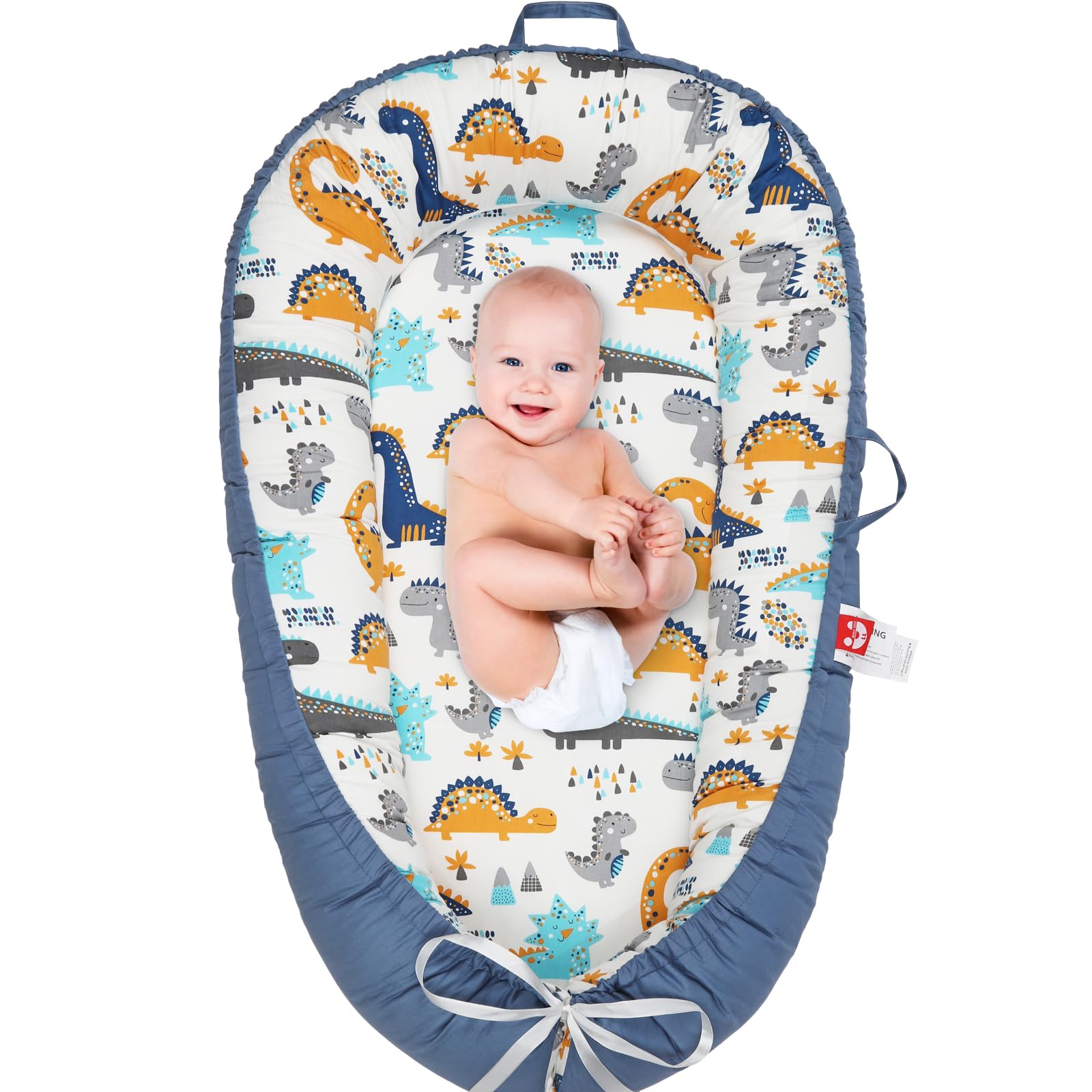 Kabirili Baby Lounger with breathable cover supports newborn comfort during supervised use.