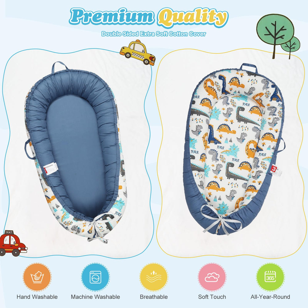 Kabirili Baby Lounger with Oeko-Tex certified non-toxic filling for safe use.