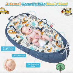 Kabirili Baby Lounger showing reversible patterns for quick style changes during play.