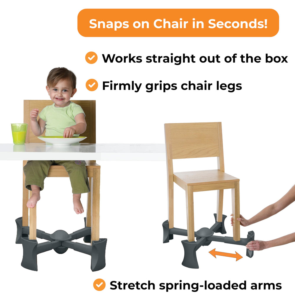 KABOOST snaps on chair charcoal for fast, stable seating.