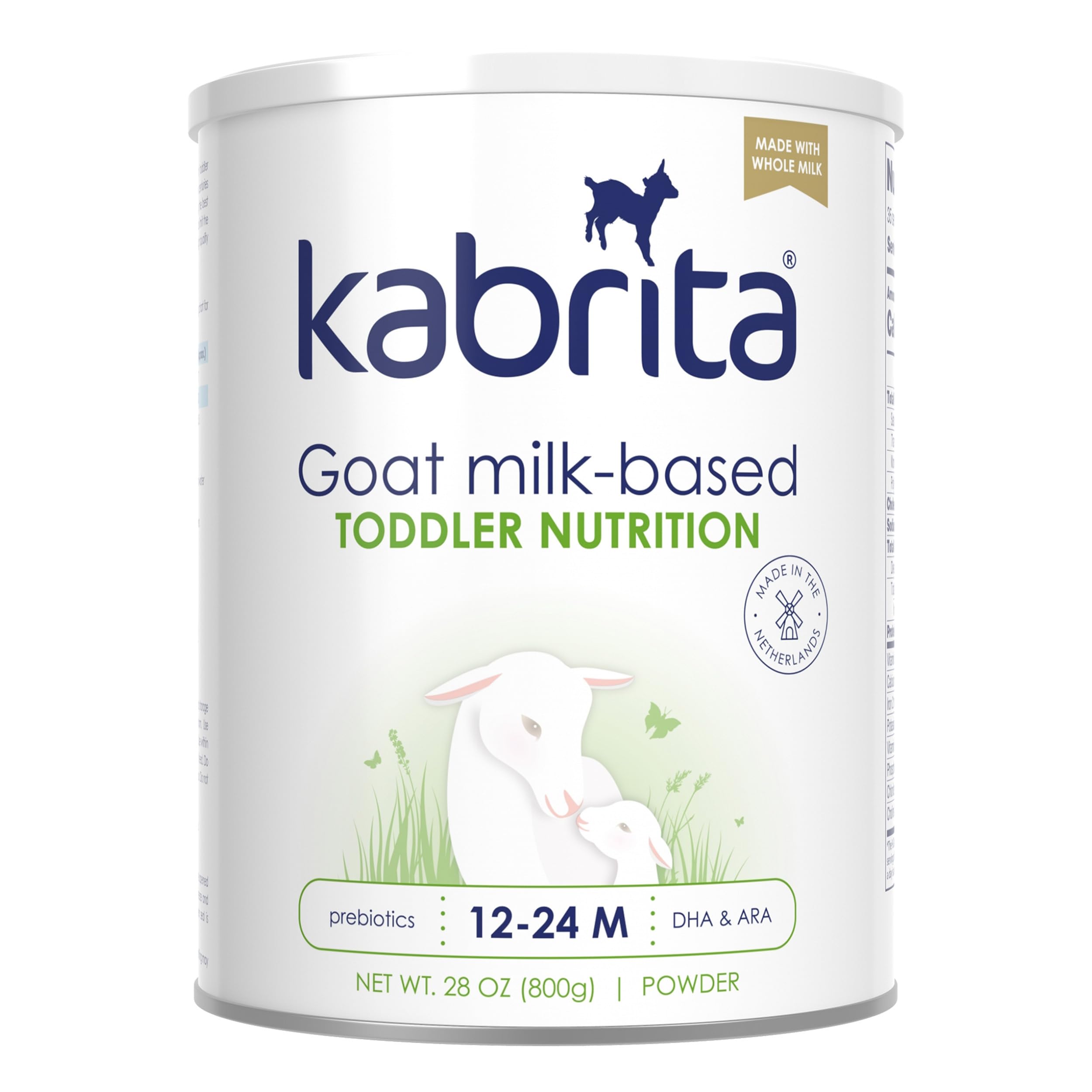 Kabrita goat milk toddler drink 28oz bottle ready to serve for gentle nutrition.