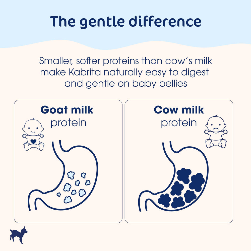 Kabrita prebiotics promoting gut balance and gentle digestion.