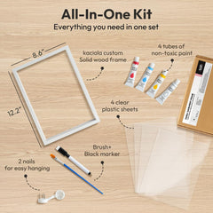 Kaciola paint colors and brush highlighting reusable, easy cleanup