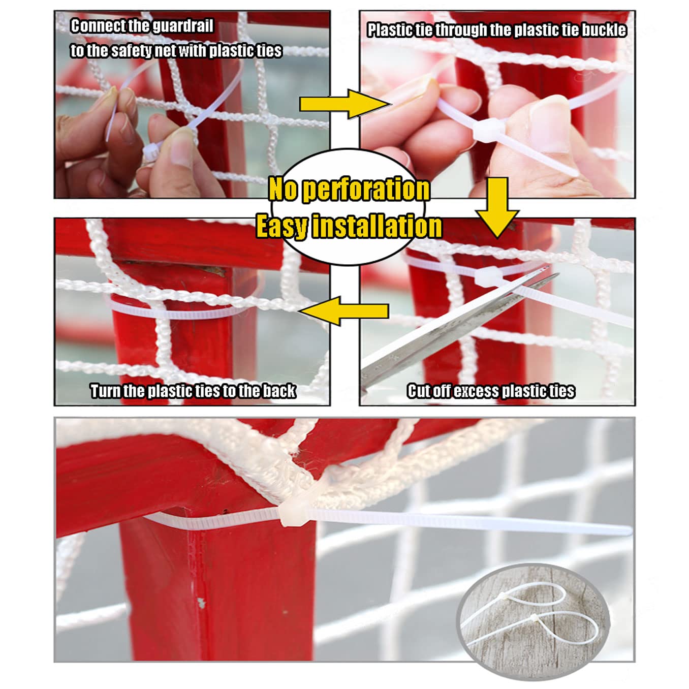 KACQIHTU rope net in hotel area protects guests and belongings near rails