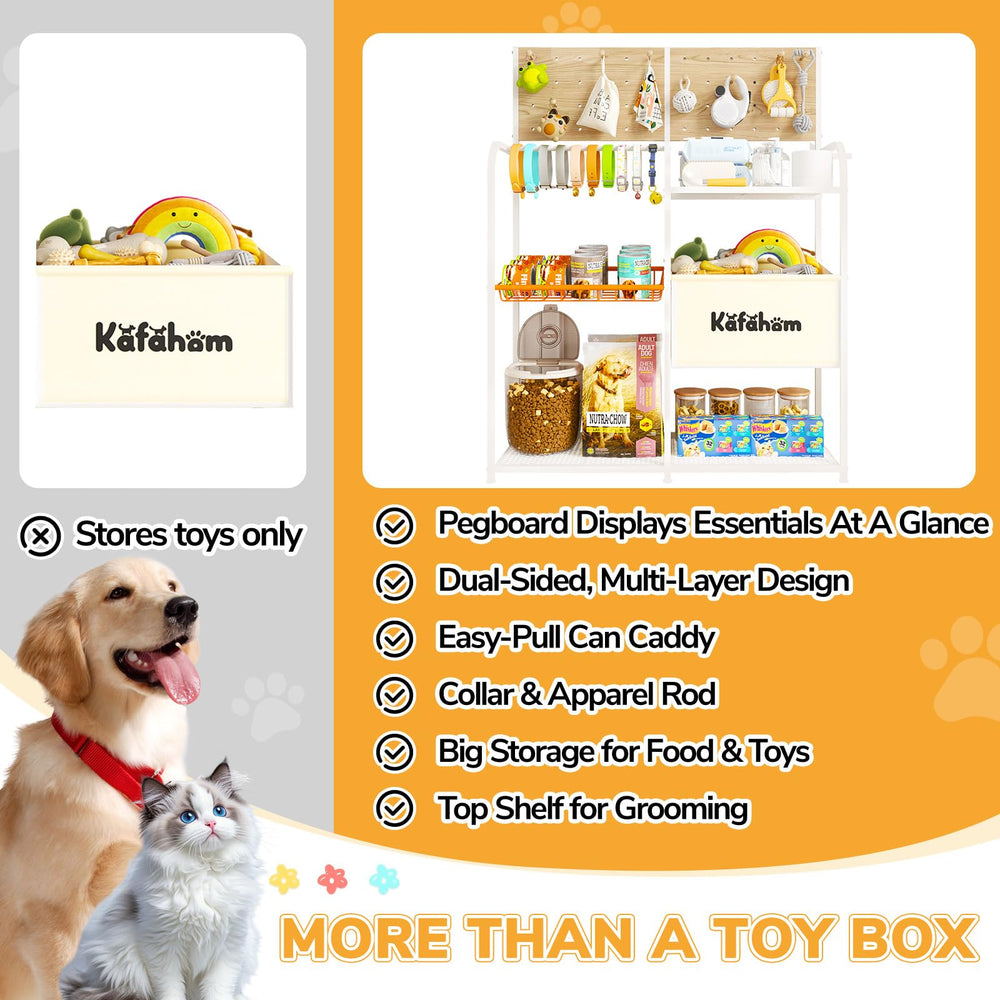 KAFAHOM multi-pet storage cabinet for toys, treats, supplies