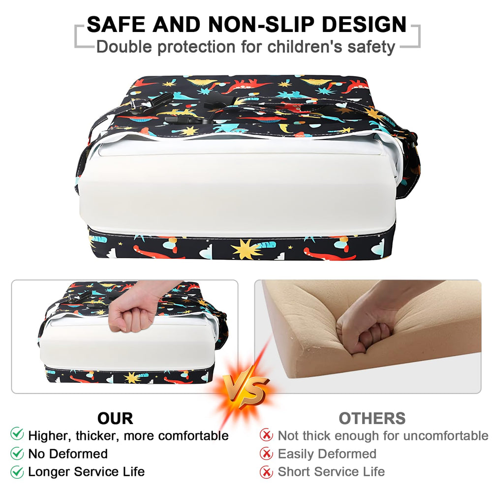 KAGIWEI booster seat waterproof PU surface for quick cleanup after spills.