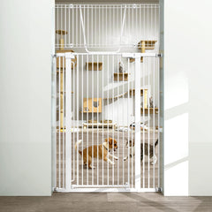 KAGNJIC 71-inch extra tall cat gate blocks climbs and keeps pets secure in designated areas