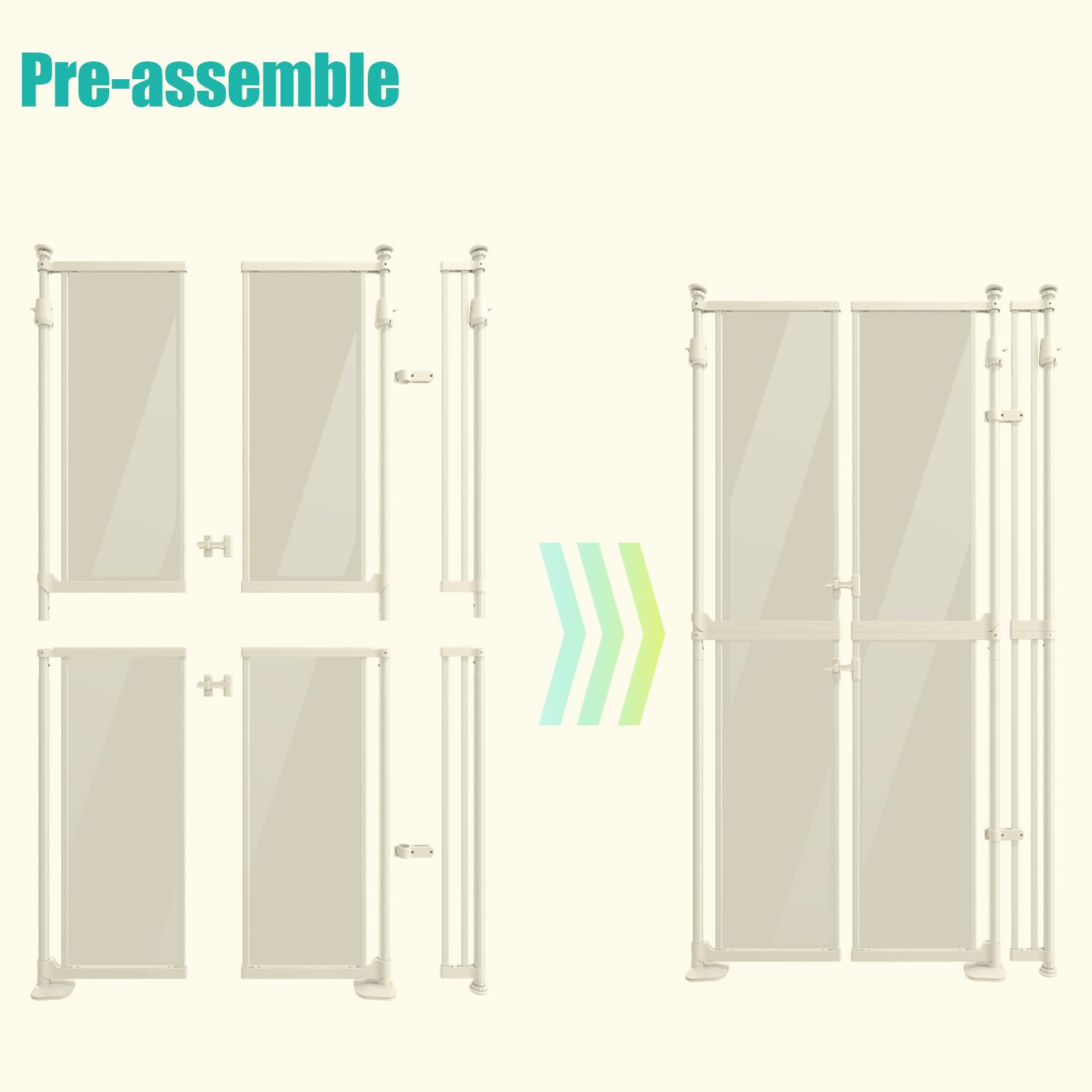 KAGNJIC pet gate used at doorway and stairs for versatile containment.