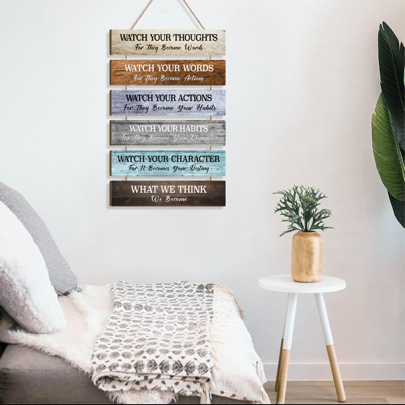 KAIRNE inspirational quotes wall art set of six for versatile room decor