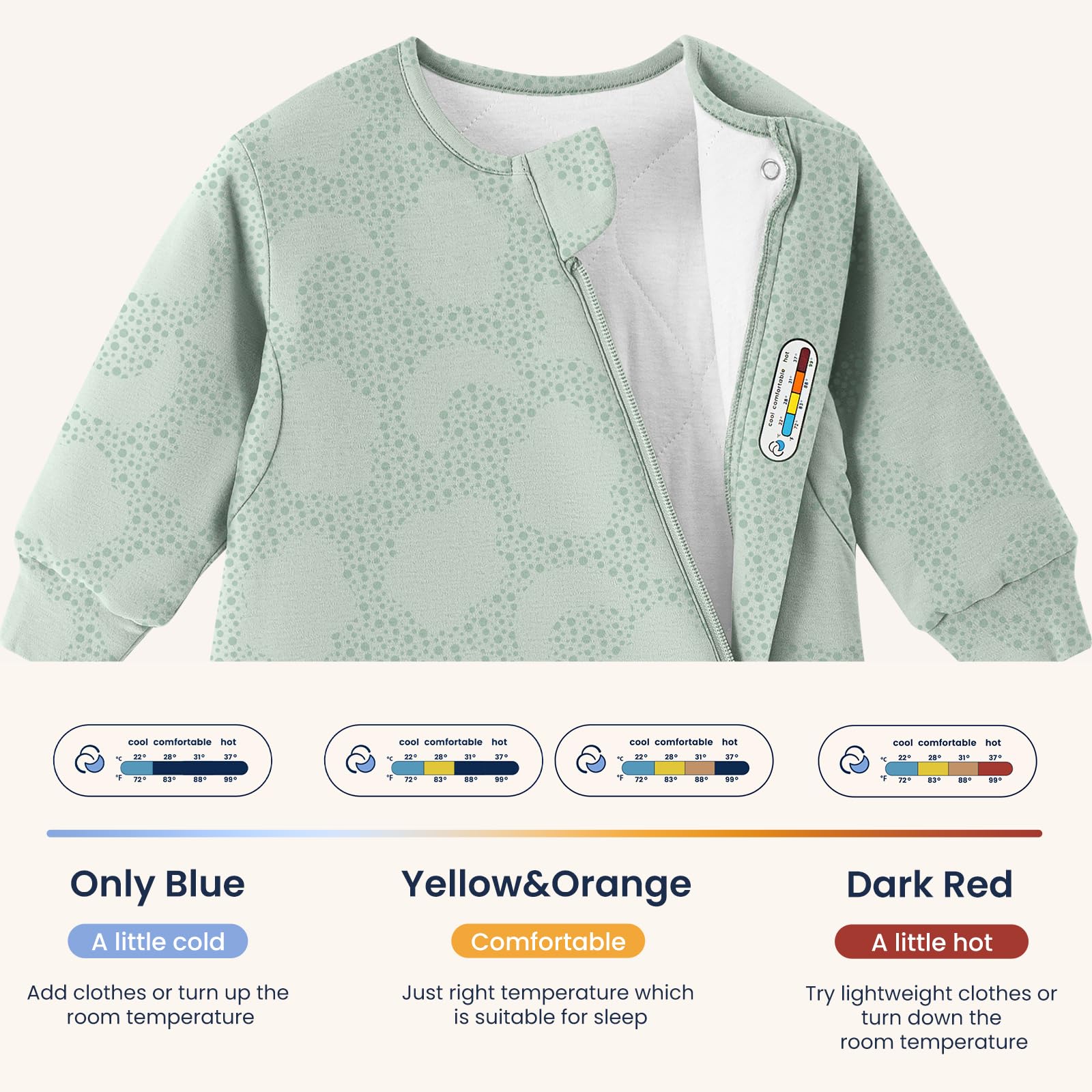 Kaiya Baby bottom zipper enables quick diaper changes.