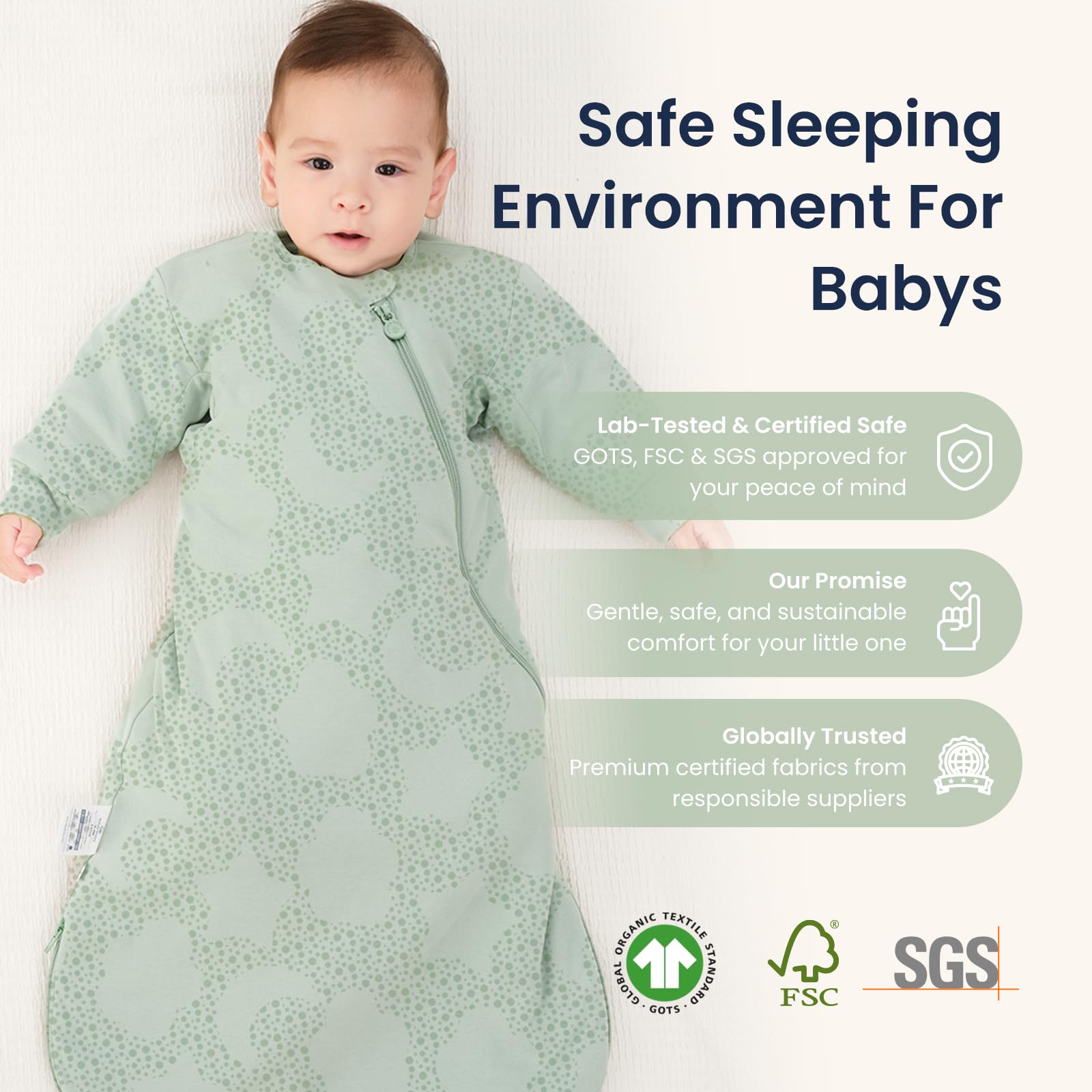 Kaiya Baby color and pattern options in soft fabrics for bedtime.