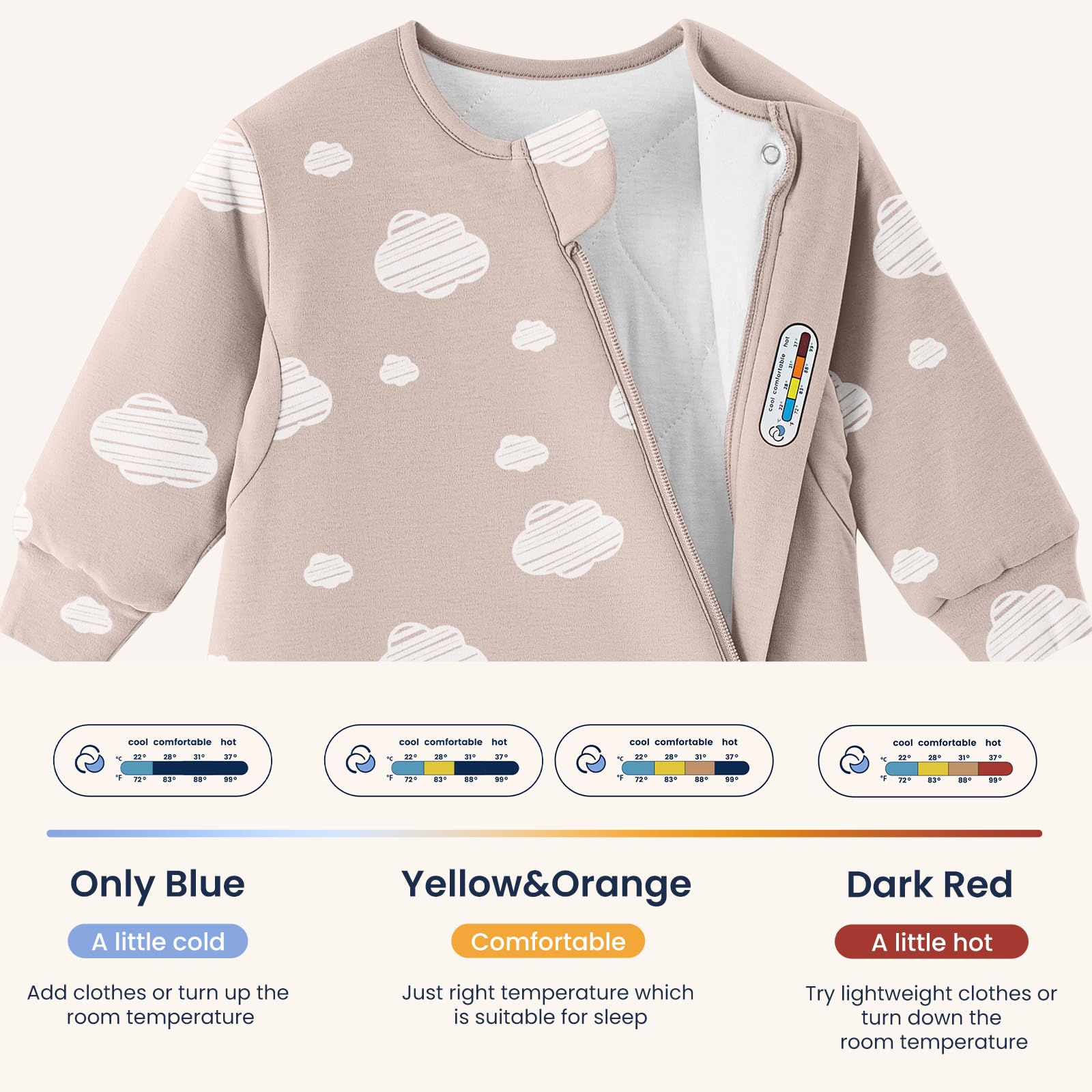 Kaiya Baby dual zipper design for quick night diaper changes.