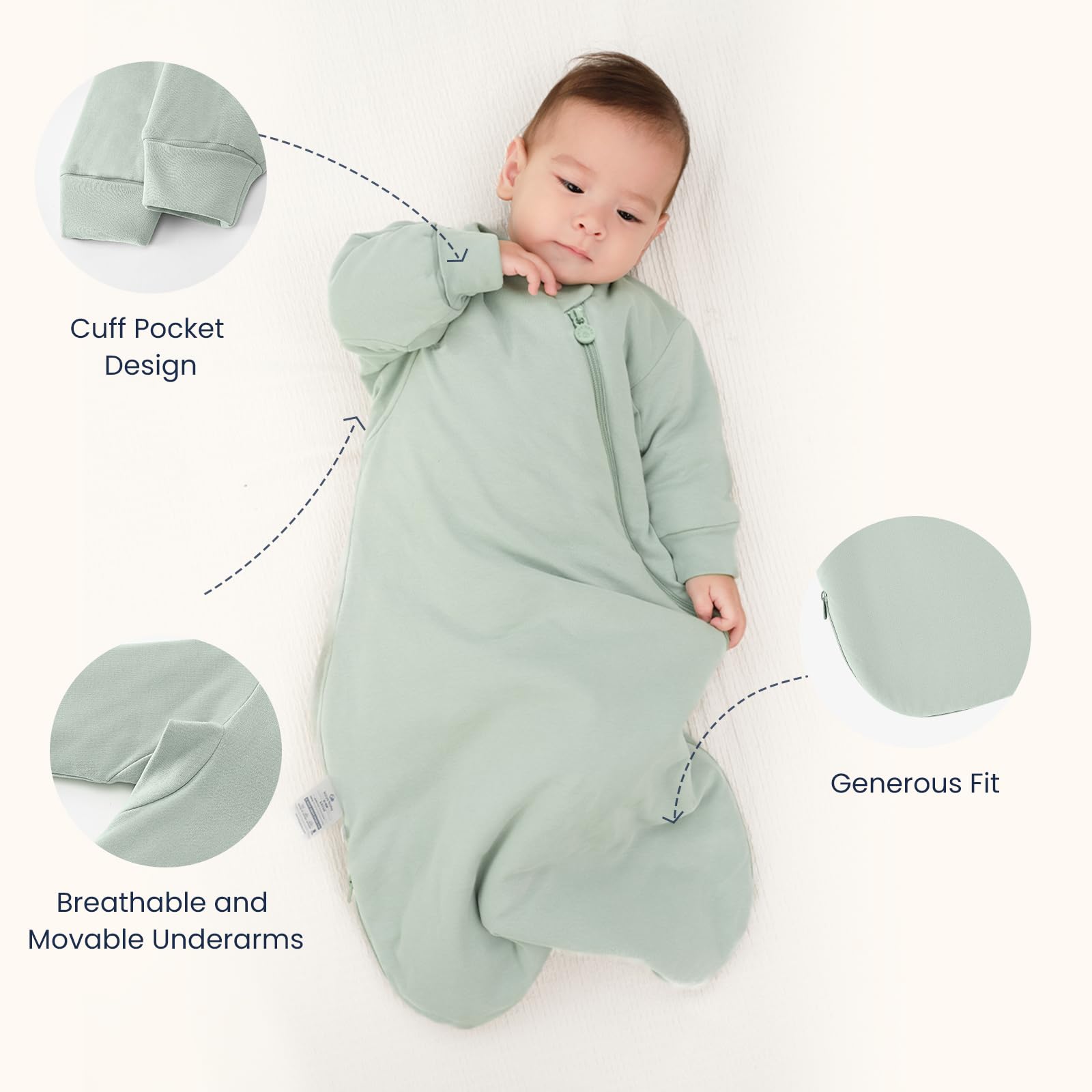 Kaiya Baby machine-washable sleep sack stays soft after many washes.