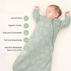 Kaiya Baby newborn sleep sack zipper close-up for easy night changes.