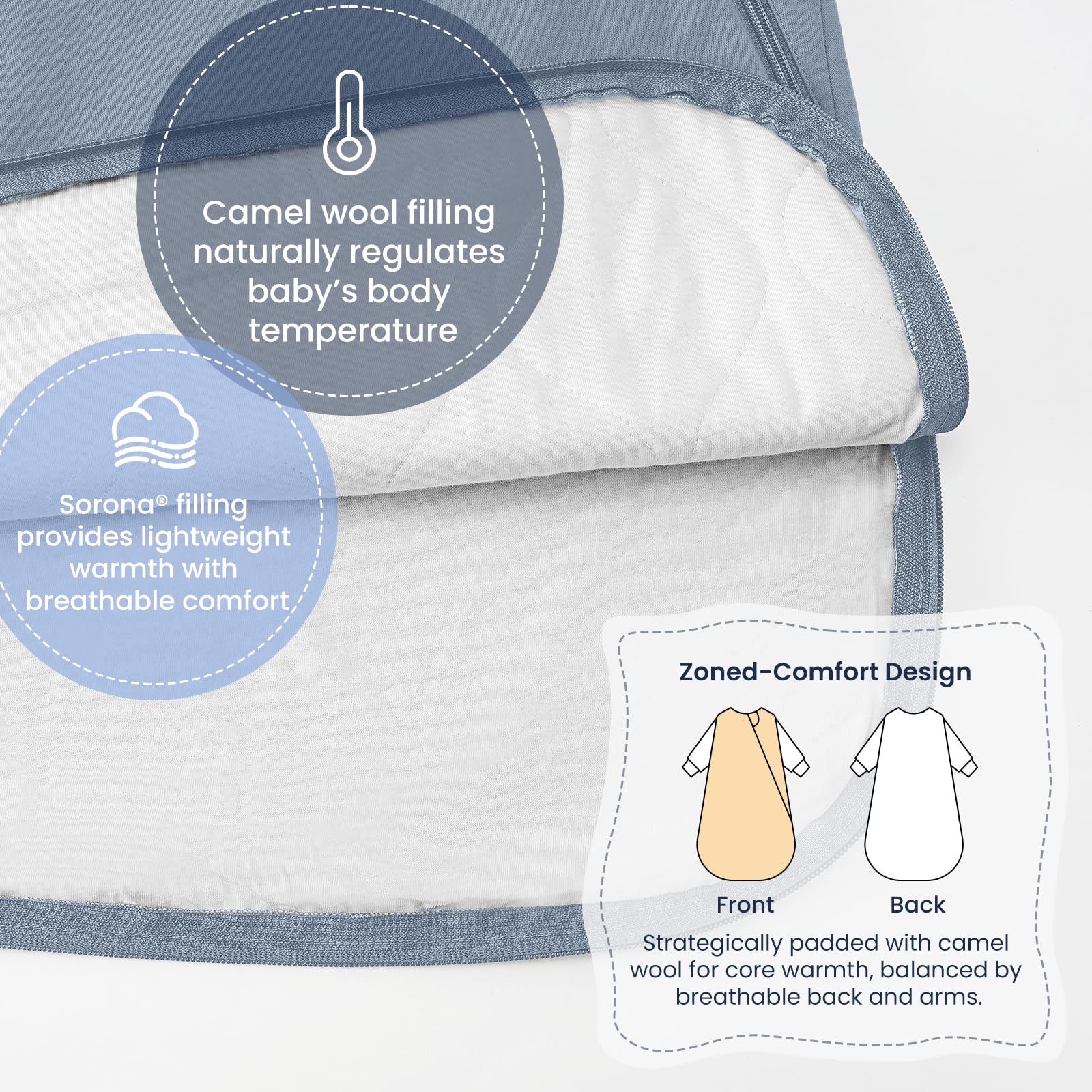 Kaiya Baby organic cotton blend fabric feels soft and breathable on delicate skin