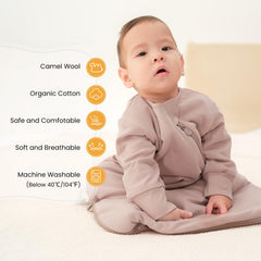 Kaiya Baby rayon sleeping bag zipper close-up for easy night changes.