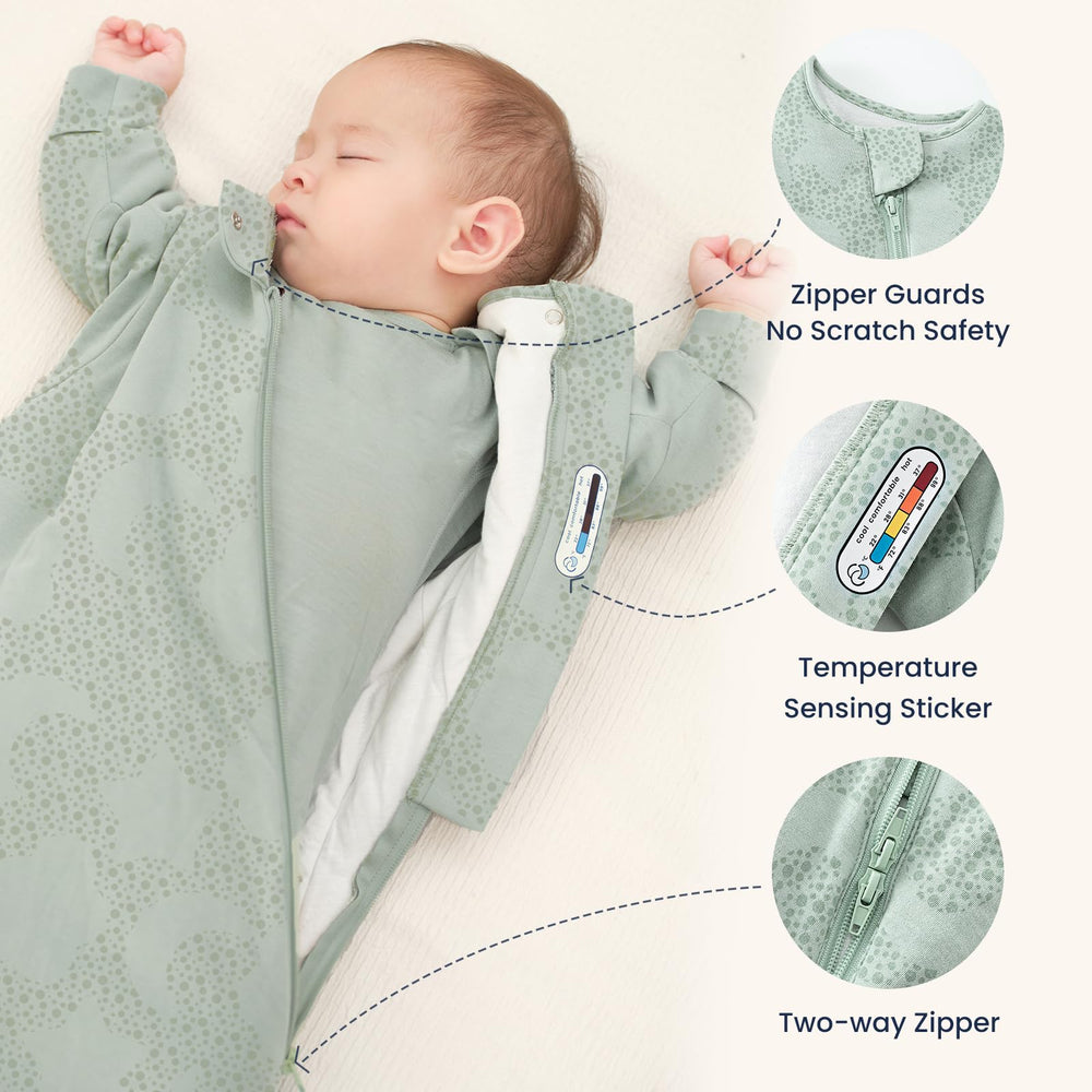 Kaiya Baby wearable blanket neckline design prevents slips and scratches.