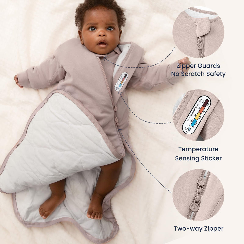 Kaiya Baby secure neckline and loose hip area support safe, comfortable sleep.