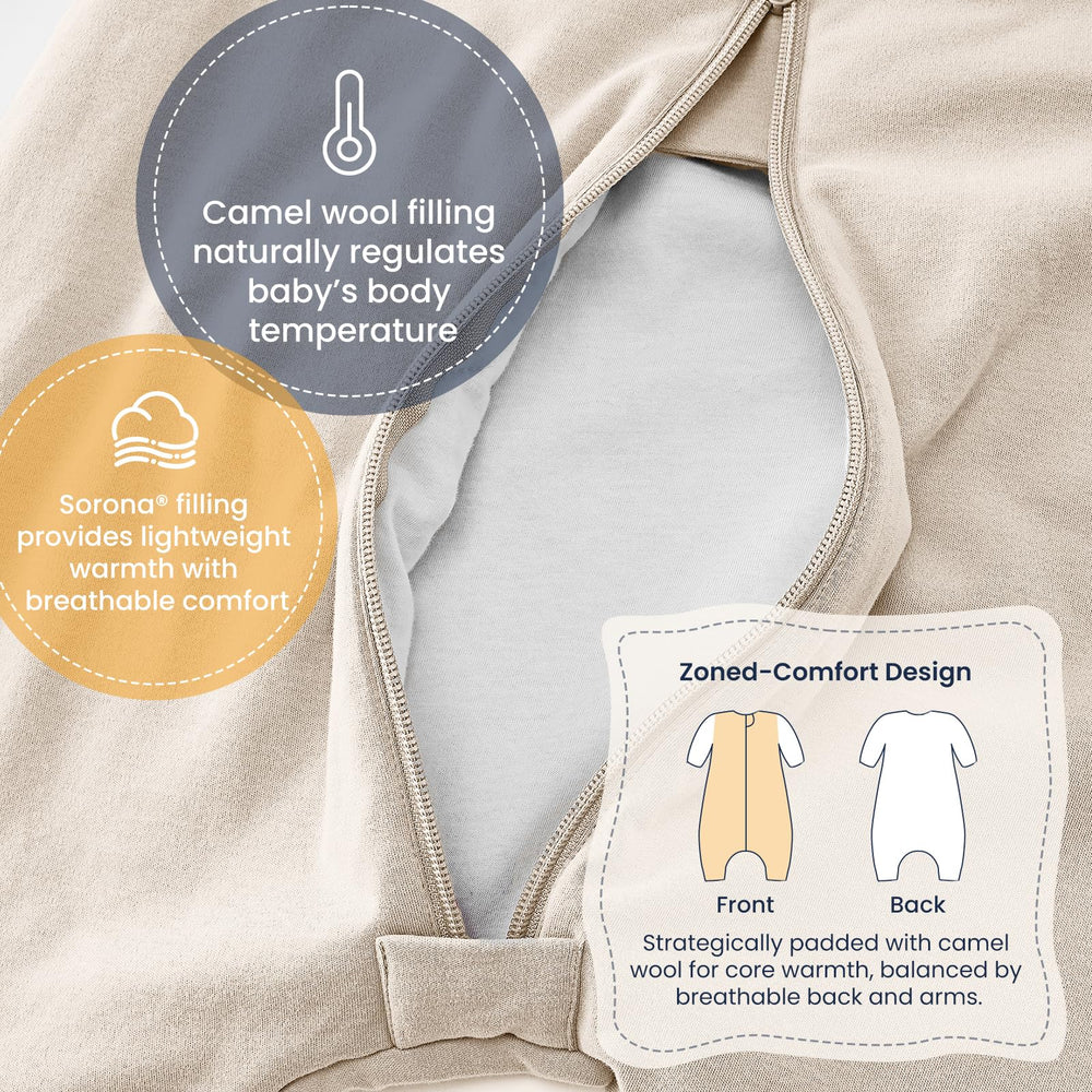 Kaiya Baby sleep sack chest temperature-sticker close-up helps layer decisions