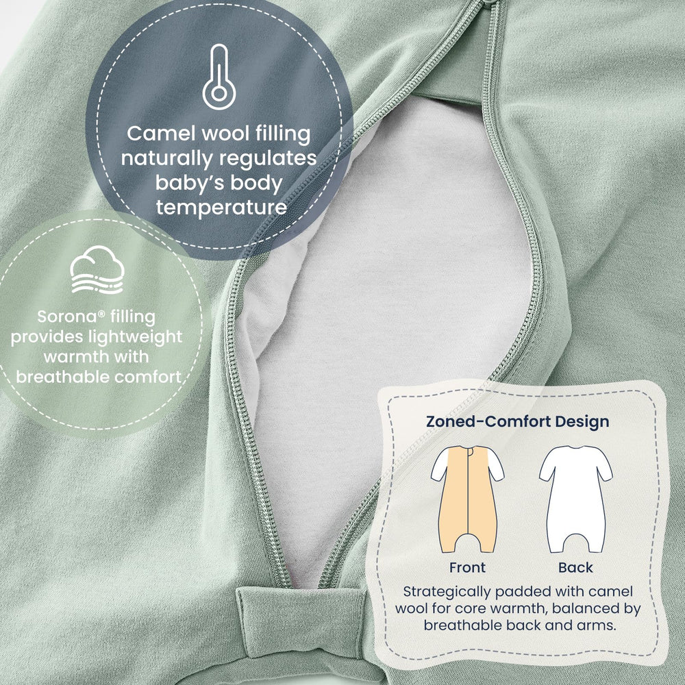 Kaiya Baby sleep sack chest temperature sticker aids gentle clothing adjustments.