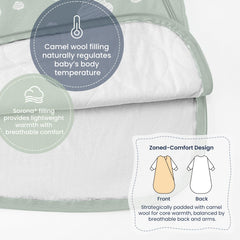 Kaiya Baby sleep sack fabric detail highlighting soft organic blend