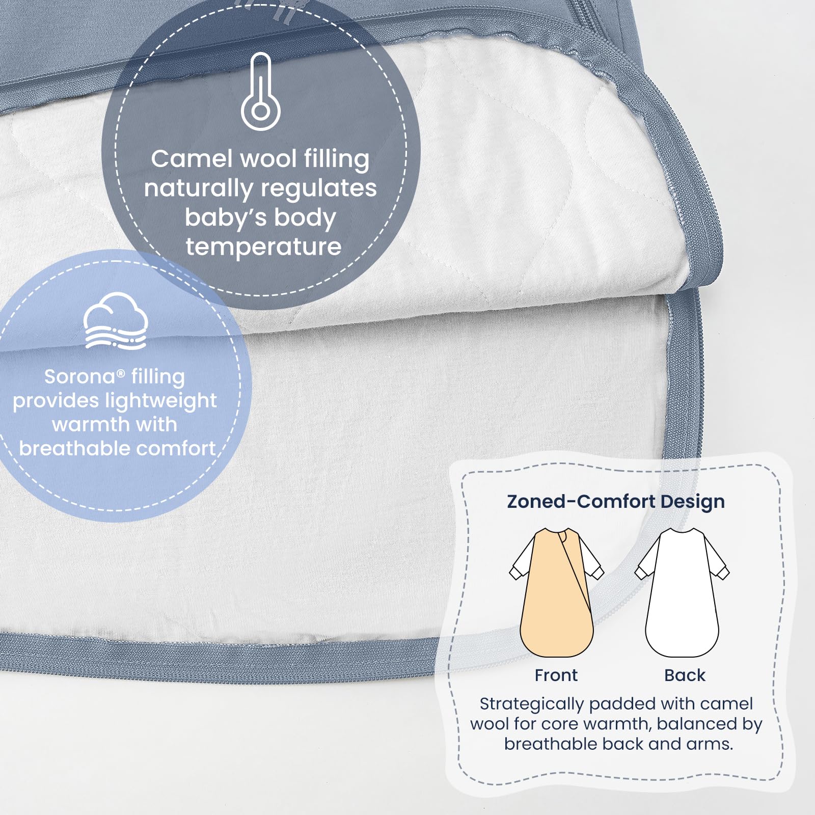 Kaiya Baby sleep sack chest temperature sticker helps adjust layers