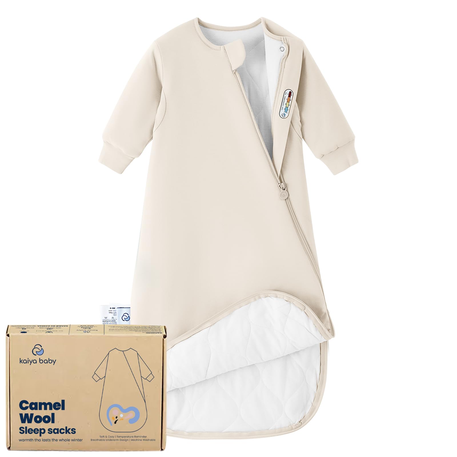 Kaiya Baby sleeping bag for 18-36 months offers soft warmth and safe sleep.