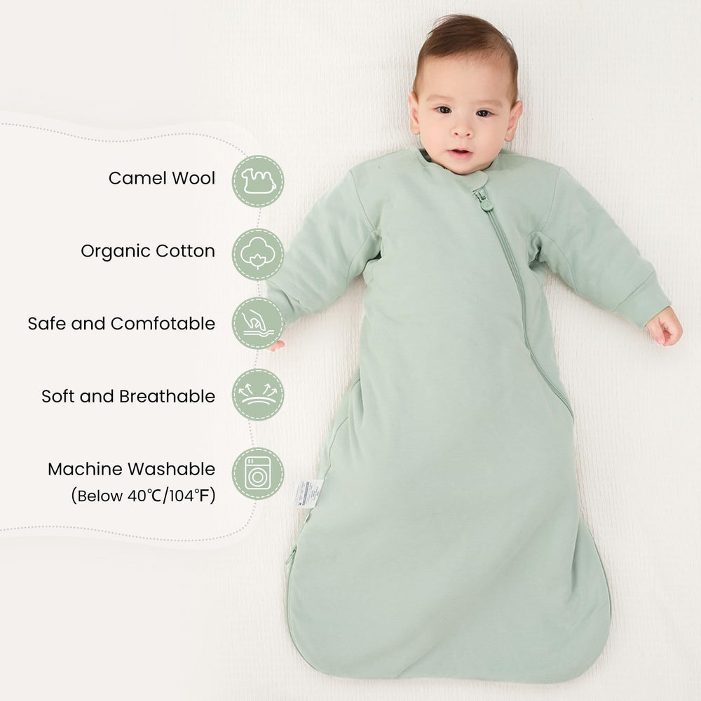 Kaiya Baby sleeping bag offers 3.5 TOG warmth for cooler nights.