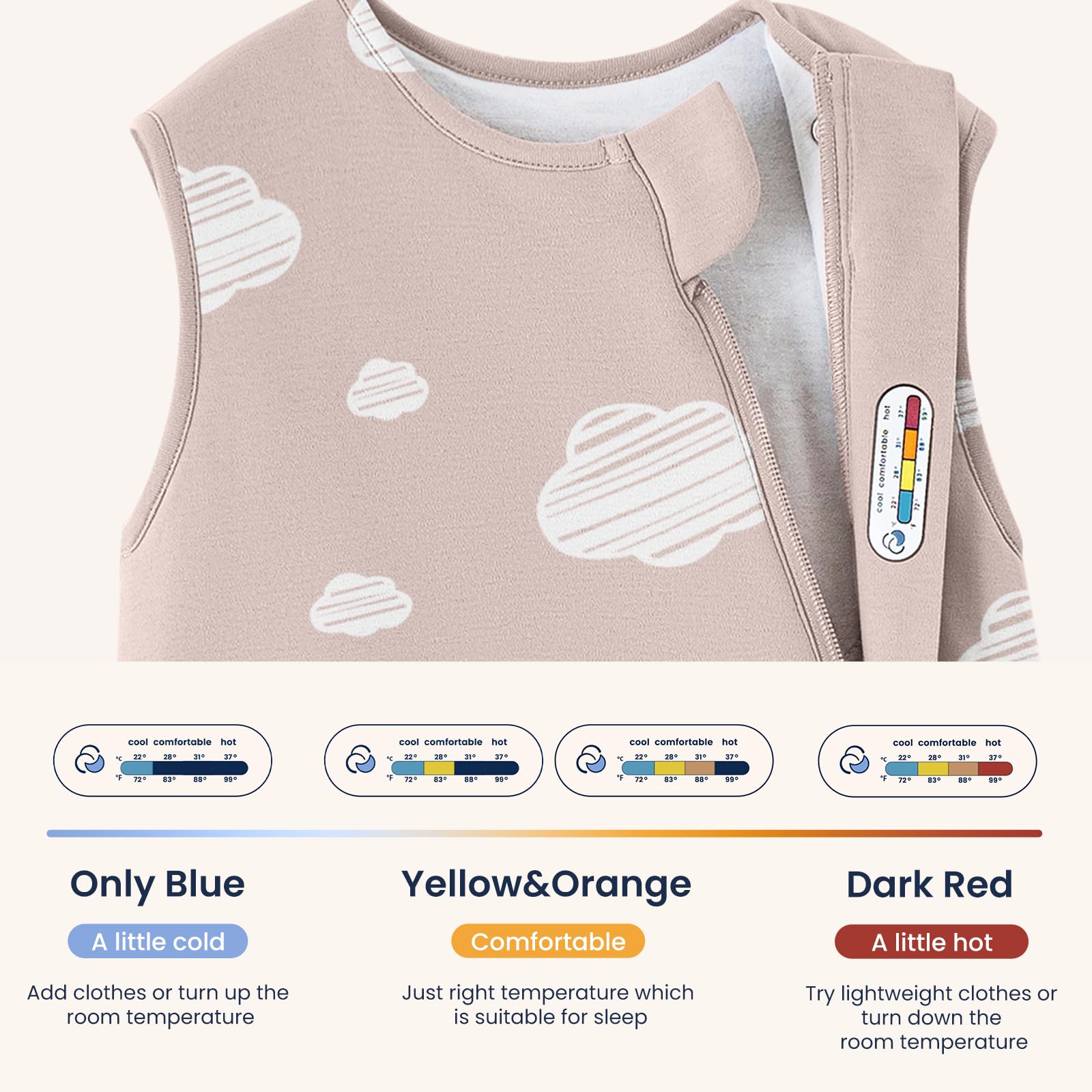 Kaiya Baby sleeping bag worn by a cozy sleeping infant