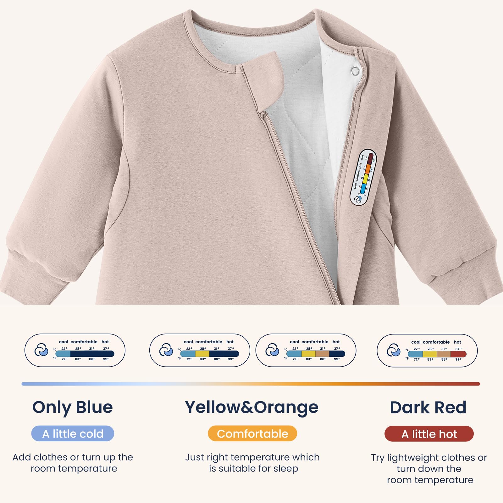 Kaiya Baby sleeping bag diaper-change zipper simplifies nighttime changes.