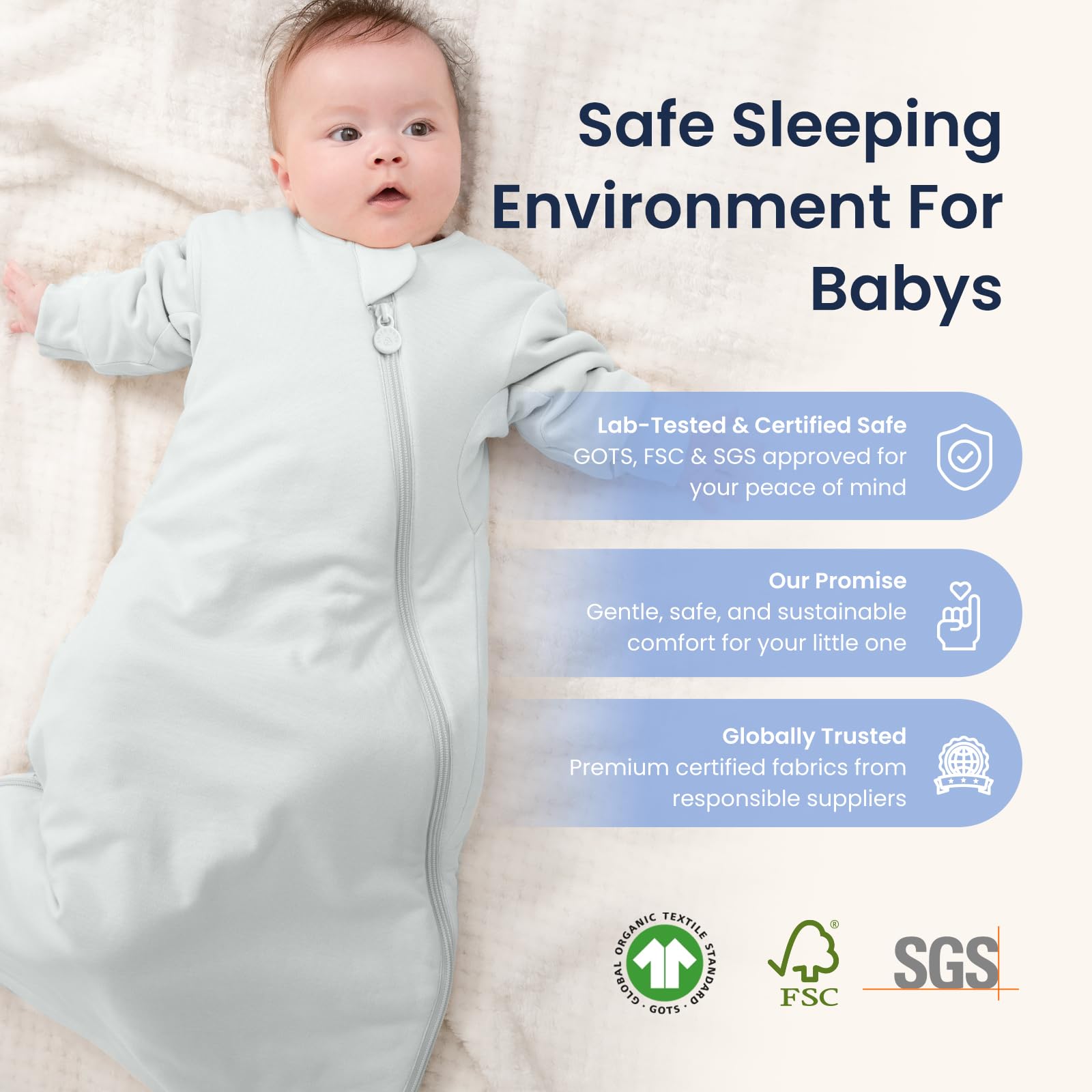 Kaiya Baby gift-ready sleep sack suitable for newborn to toddler.