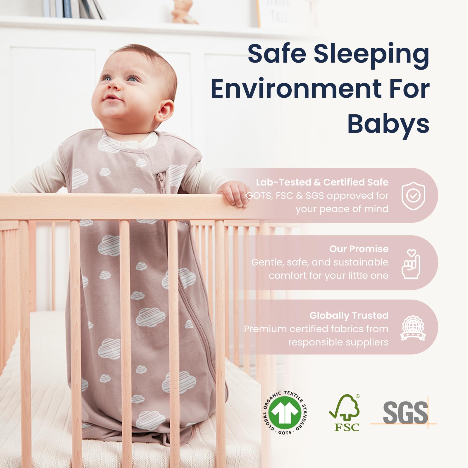 Kaiya Baby CPSC-certified sleep sack for trusted safety