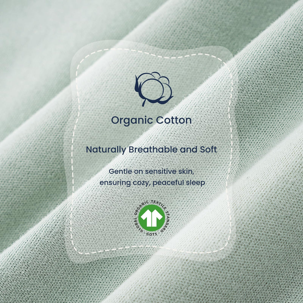 Kaiya Baby sleeping bag chest temperature sticker helps monitor warmth.