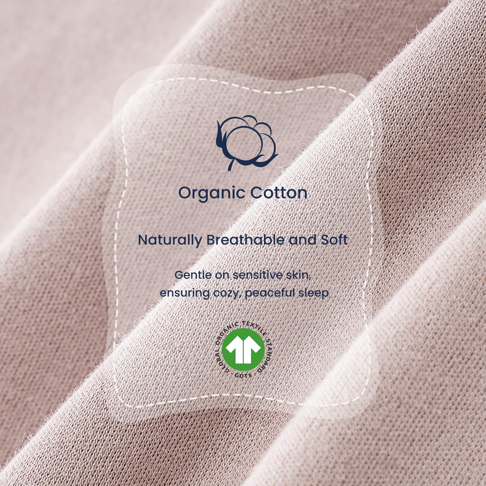 Kaiya Baby sleeping bag temperature sticker monitors comfort discreetly.