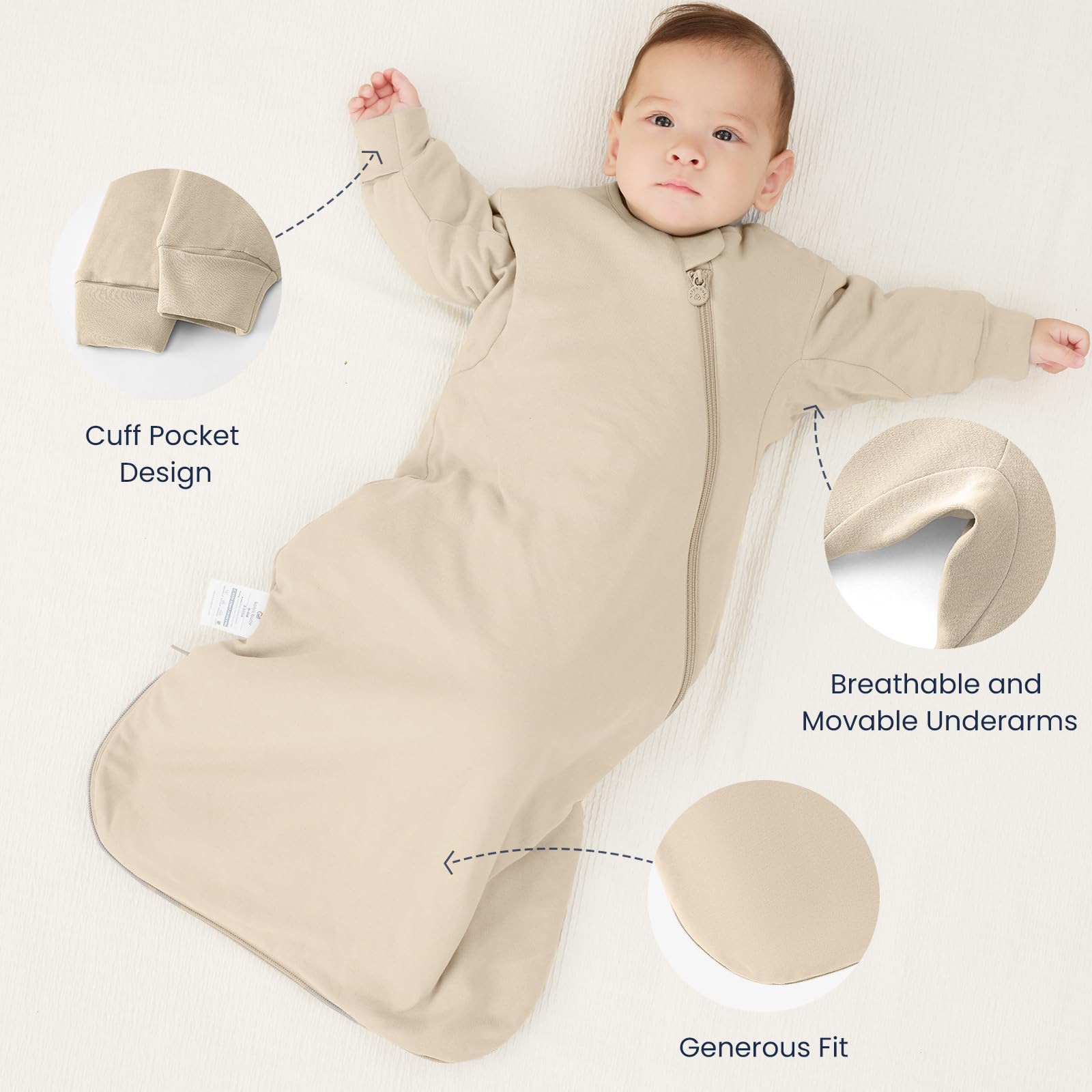 Kaiya Baby sleeping bag fabric is approved for wash after wash with minimal shrinkage.