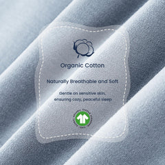 Kaiya Baby sleeping sack temperature-sticker on chest helps monitor comfort.