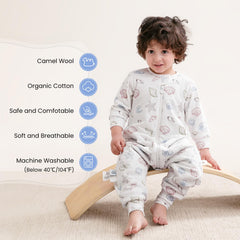 Kaiya Baby sleep sack temperature-sticker helps monitor warmth at chest.