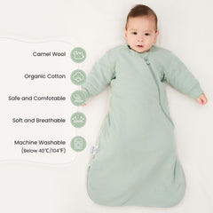 Kaiya Baby sleeping bag zipper closeup highlights easy night diaper changes.