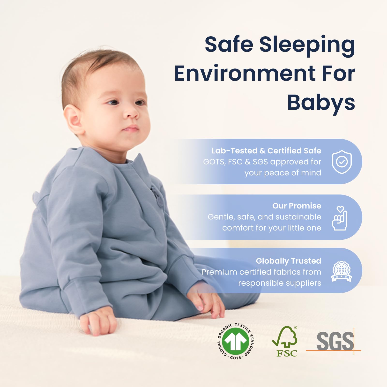Kaiya Baby easy-care fabric withstands many washes with minimal shrinkage